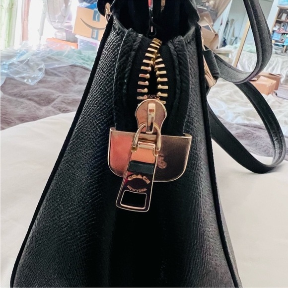 New Coach Black Leather Kailey Carryall purse bag Satchel $498 - Picture 7 of 7